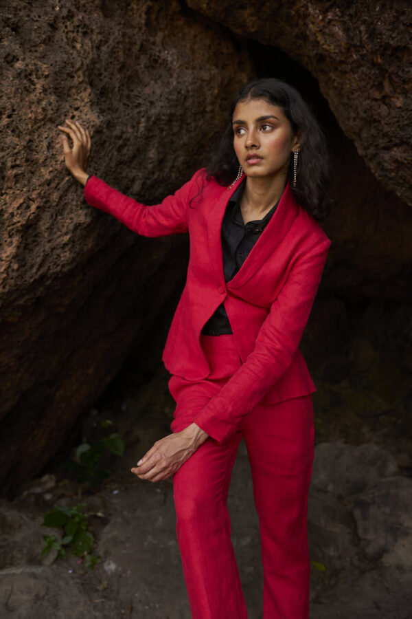 Red Linen Suit - Image 7