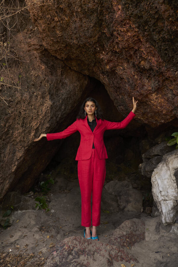 Red Linen Suit - Image 11