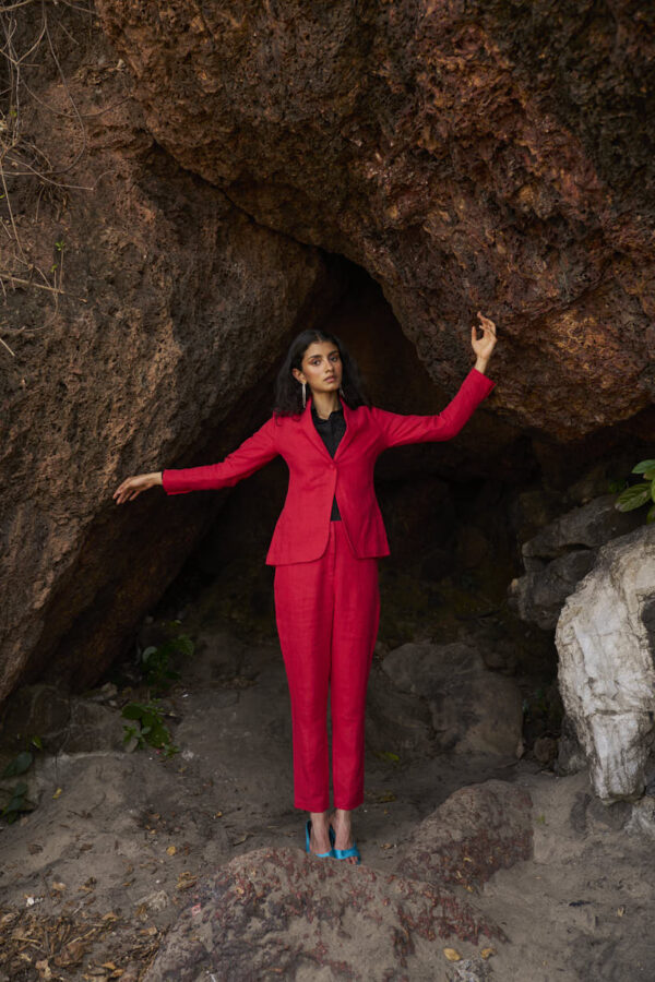 Red Linen Suit - Image 8