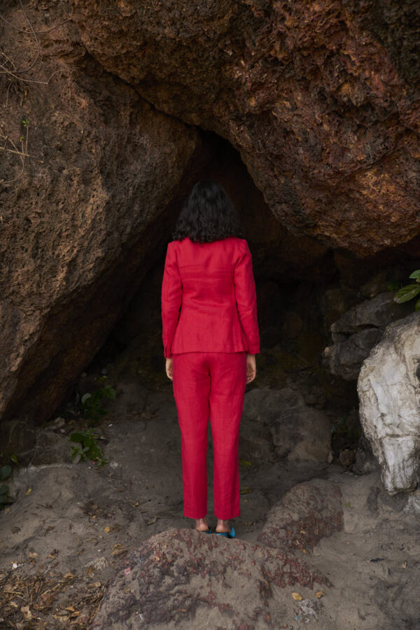 Red Linen Suit - Image 2