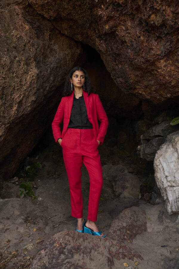 Red Linen Suit - Image 13