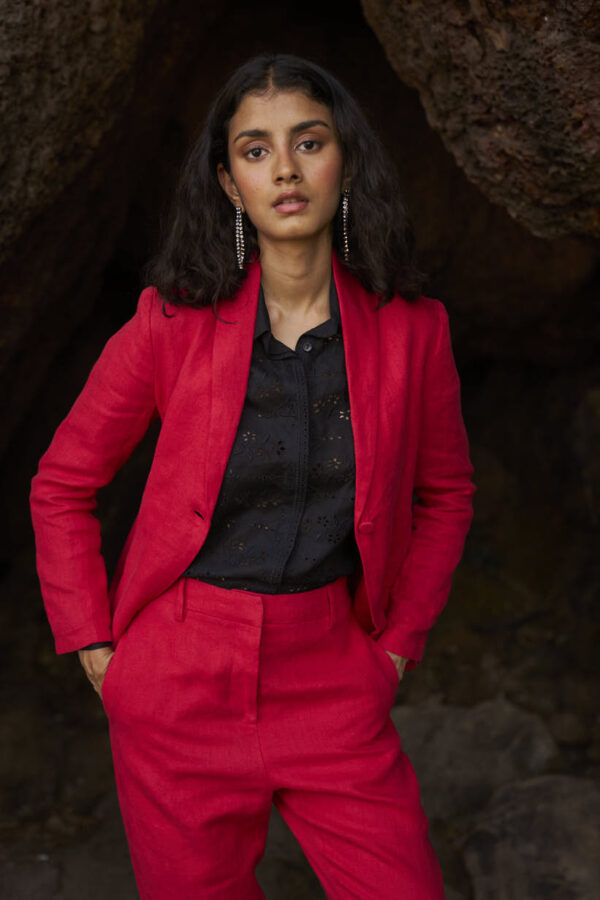 Red Linen Suit - Image 15
