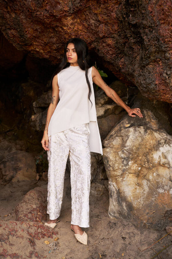 Pleated High/Low Top - Image 9