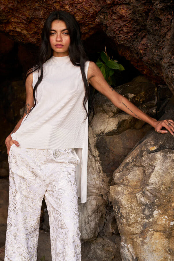Pleated High/Low Top - Image 18
