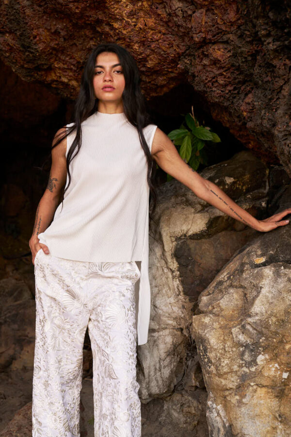 Pleated High/Low Top - Image 20