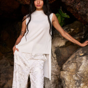 Pleated High/Low Top