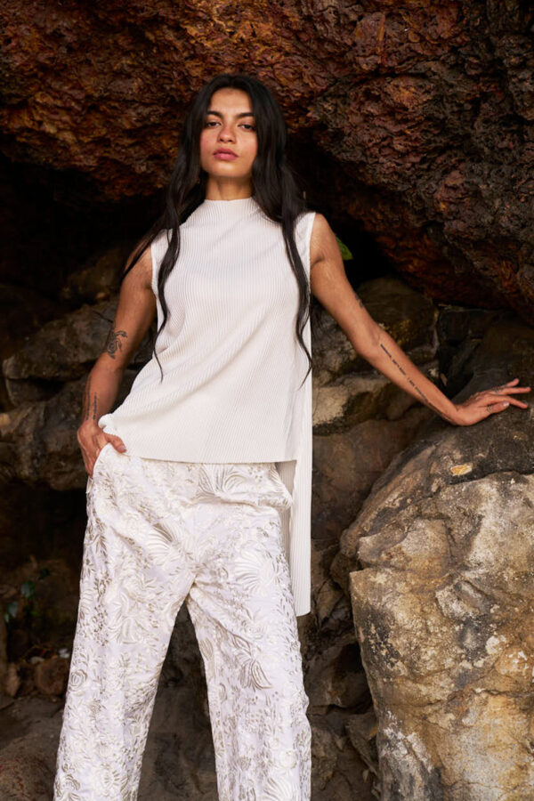 Pleated High/Low Top - Image 5