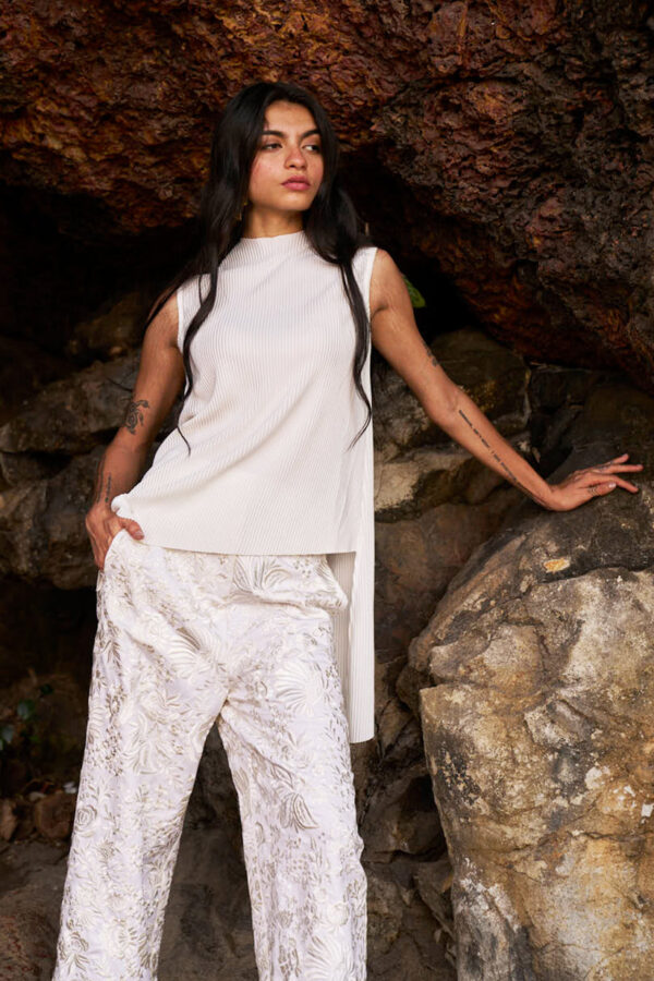 Pleated High/Low Top - Image 23