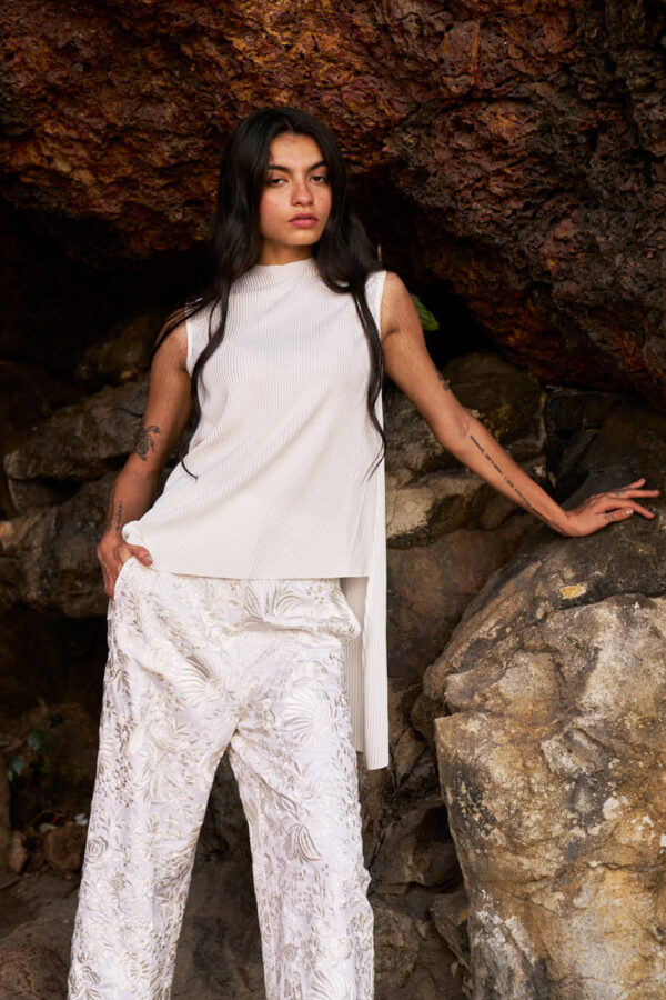 Pleated High/Low Top - Image 19