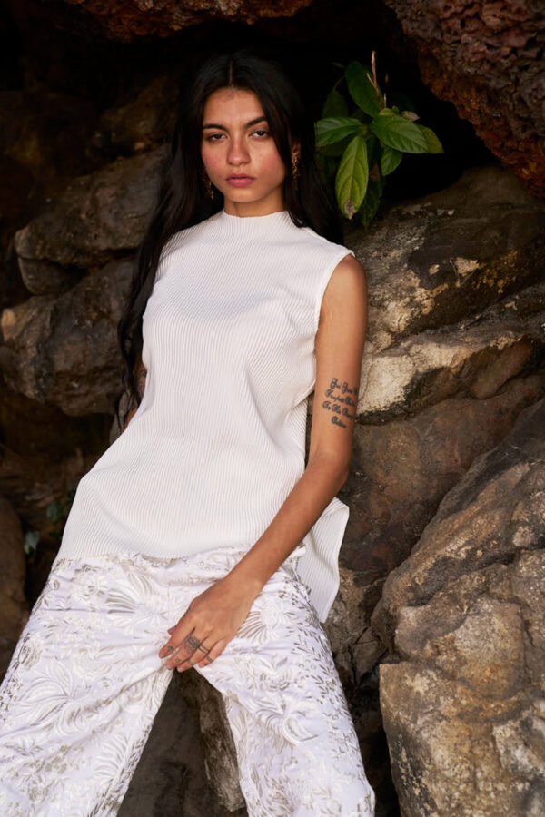 Pleated High/Low Top - Image 24