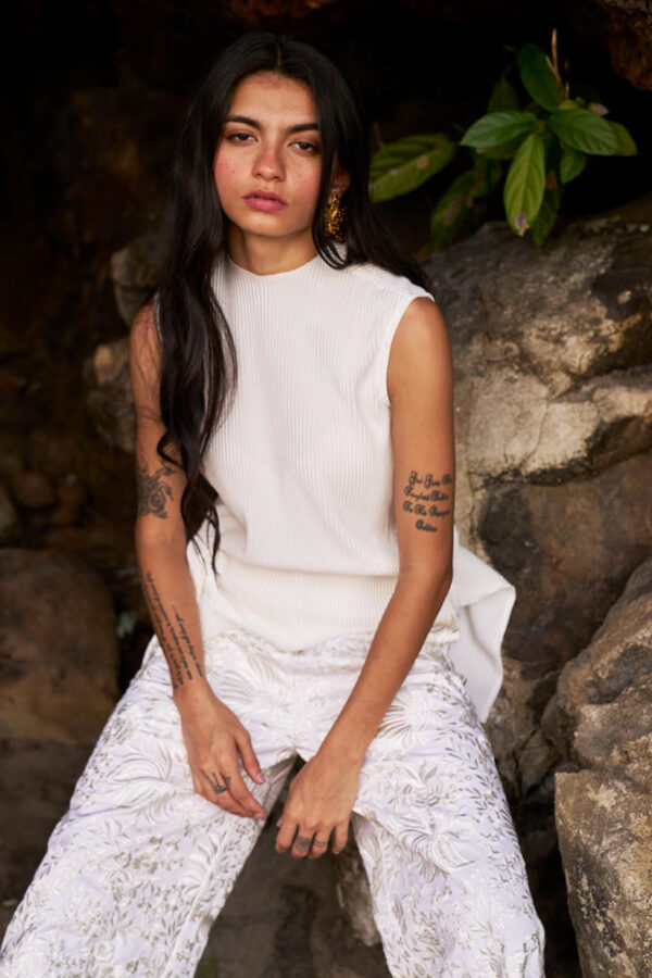 Pleated High/Low Top - Image 25