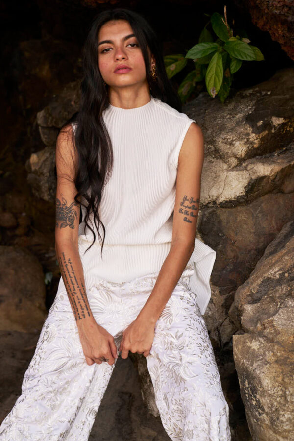 Pleated High/Low Top - Image 26