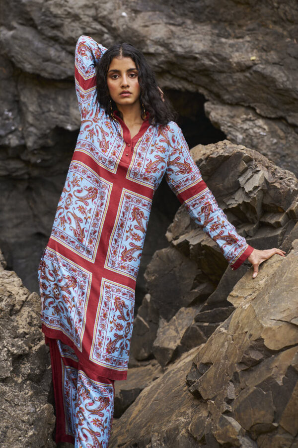 Scarf Printed Longline Set - Image 7