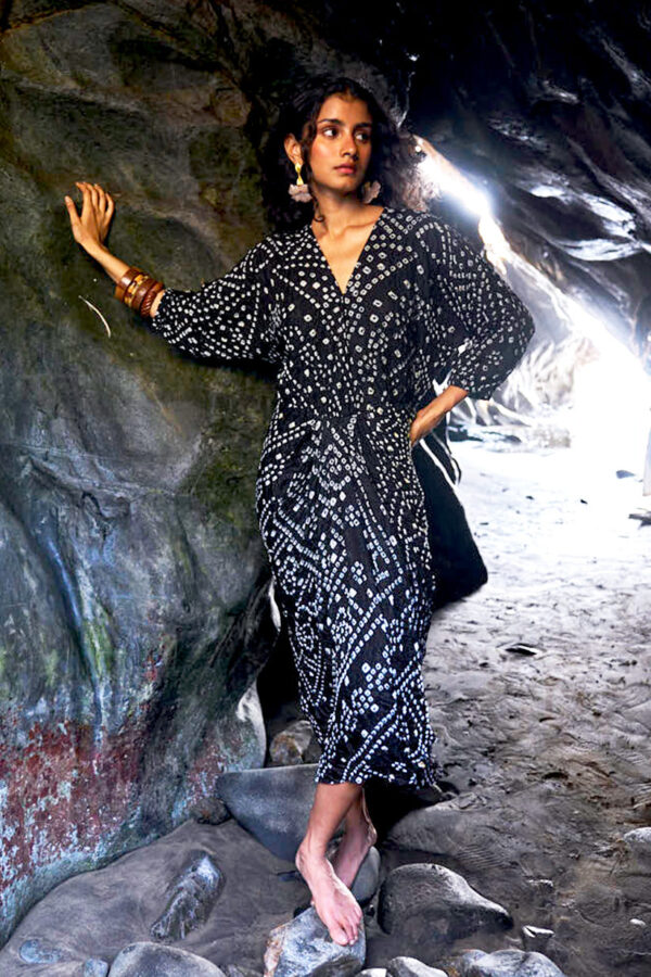 Bandhani Draped Dress - Image 11