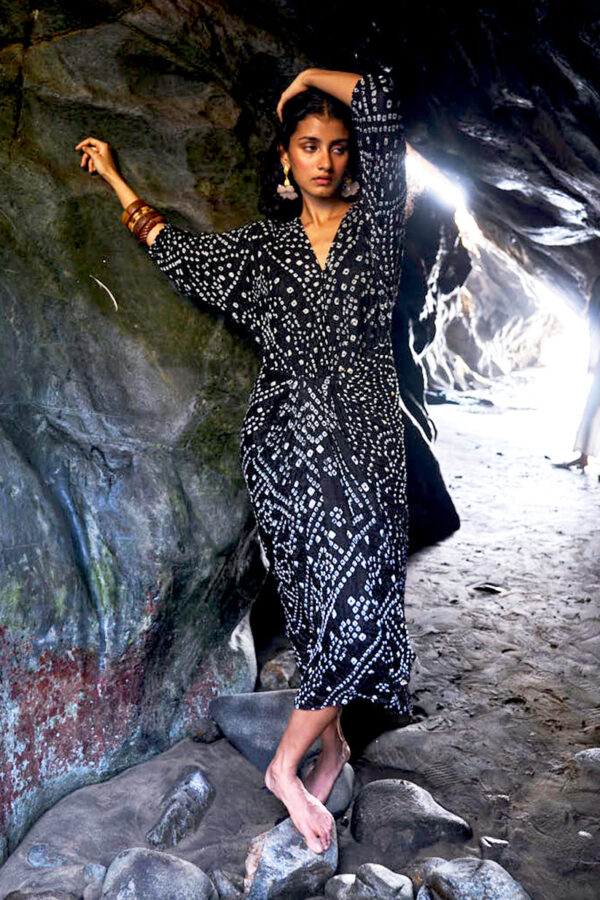 Bandhani Draped Dress - Image 15