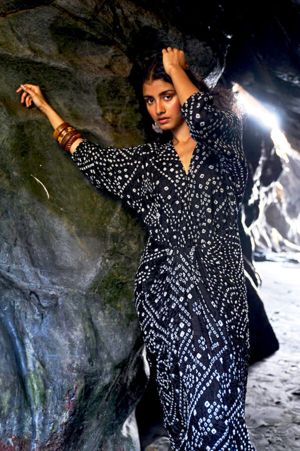 Bandhani Draped Dress - Image 13