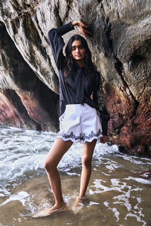Embroidered Black Peasant Top - Image 18