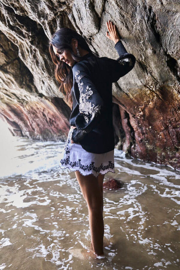 Embroidered Black Peasant Top - Image 22