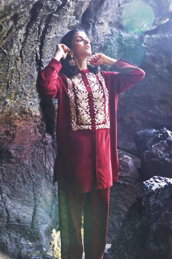 Floral Embroidered Pant Set - Image 3