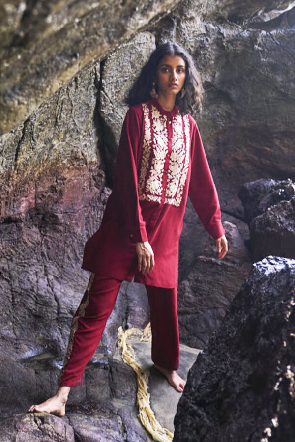 Floral Embroidered Long Shirt - Image 5