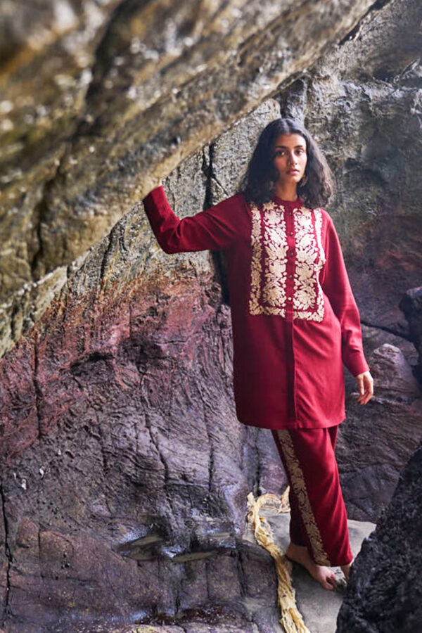 Floral Embroidered Pant Set - Image 11