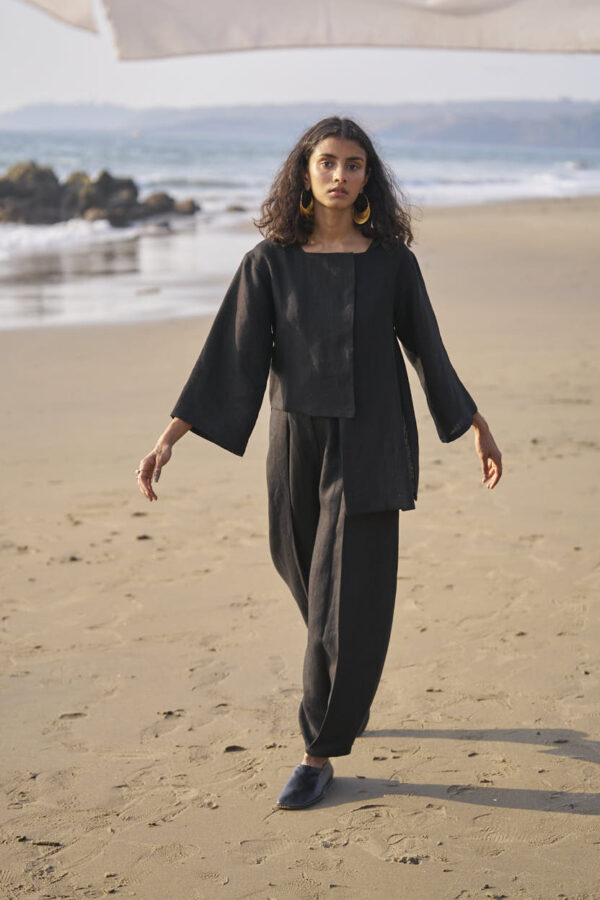 Inverted Pleat Linen Pant - Image 9