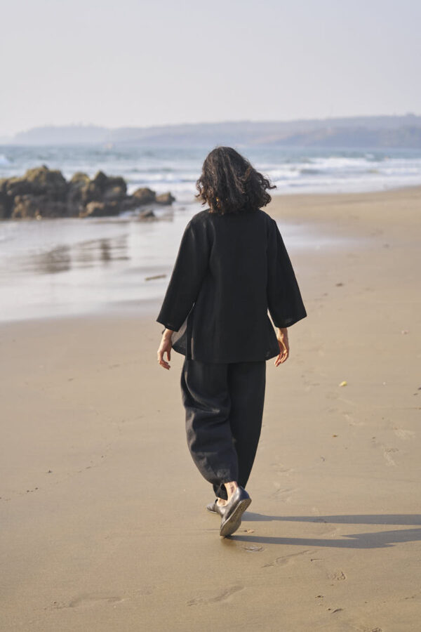 Uneven Hem Linen Top - Image 10