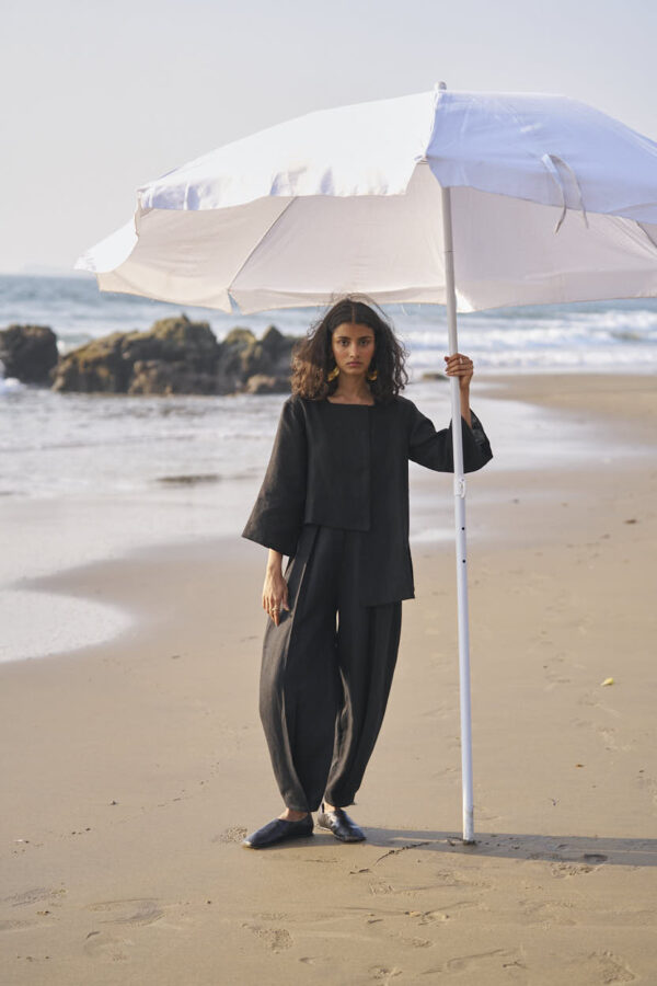 Uneven Hem Linen Top - Image 7