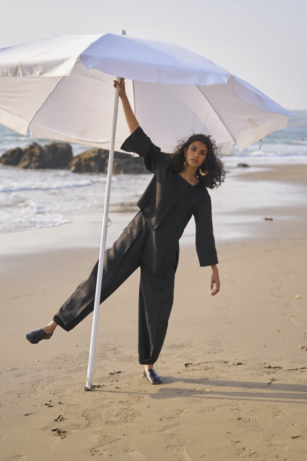 Uneven Hem Linen Top - Image 22