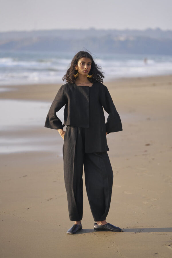 Uneven Hem Linen Top - Image 19
