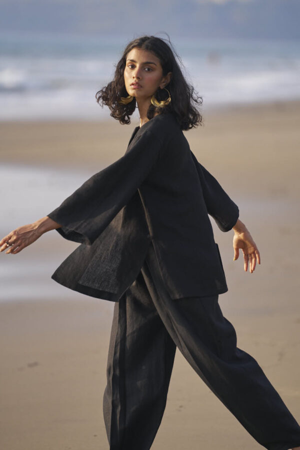 Uneven Hem Linen Top - Image 21
