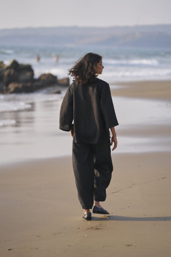 Uneven Hem Linen Top - Image 24