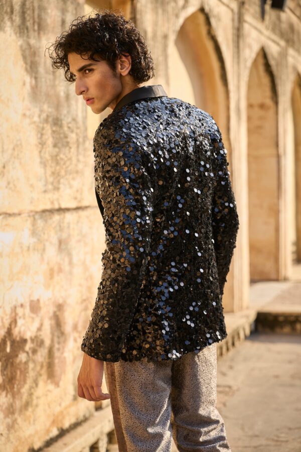 Sequin Jacket, Metallic Pant and Brooch Shirt - Image 10