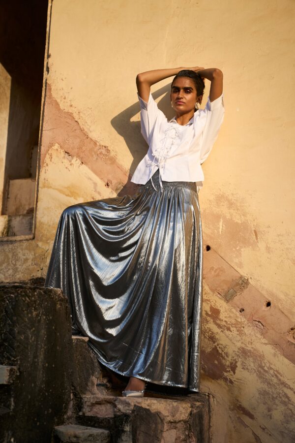 Fit & Flare Silver Skirt