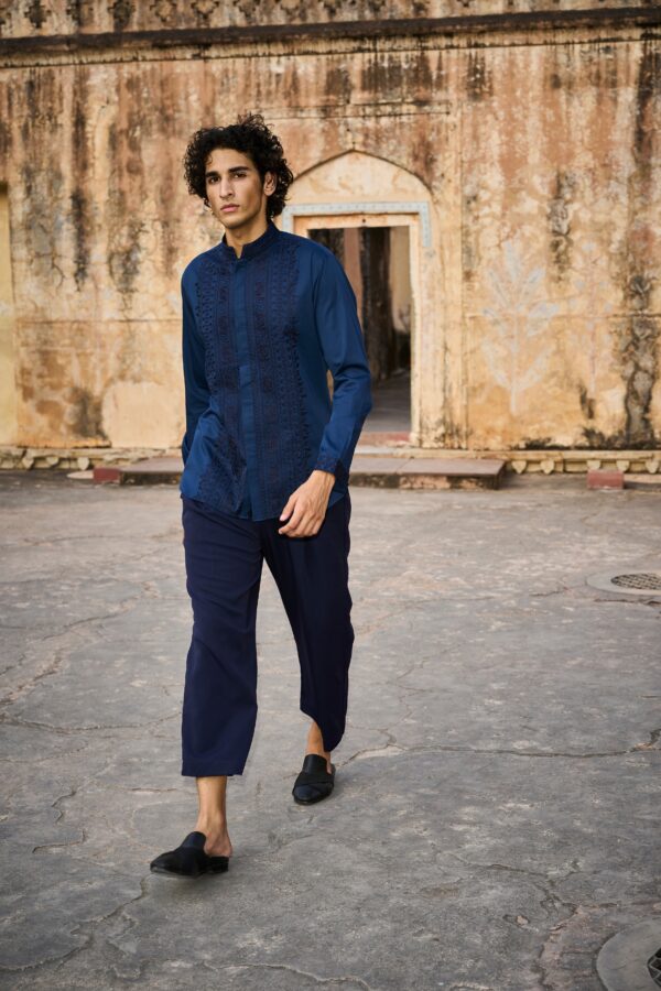 Embroidered Collar, Placket & Cuff Shirt - Image 3