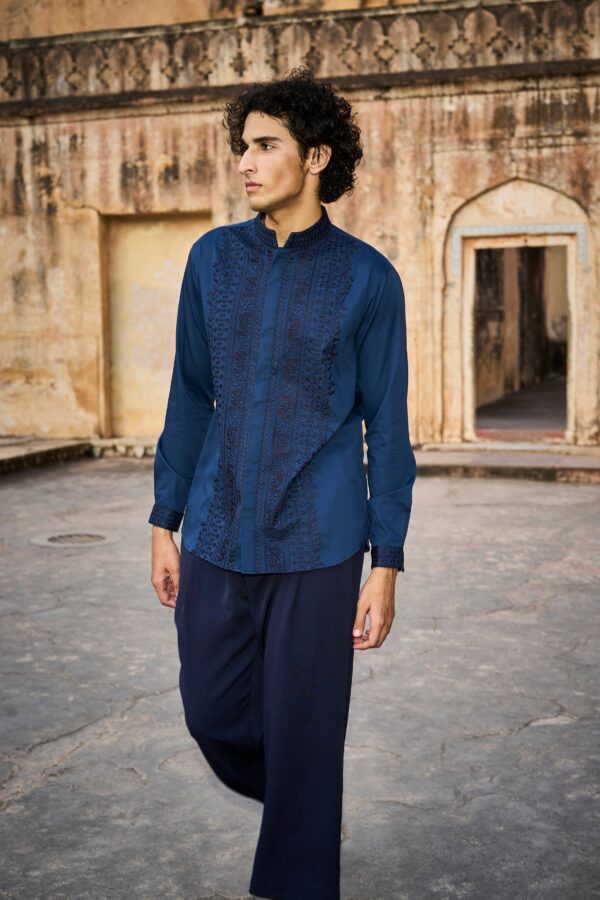 Embroidered Collar, Placket & Cuff Shirt - Image 4