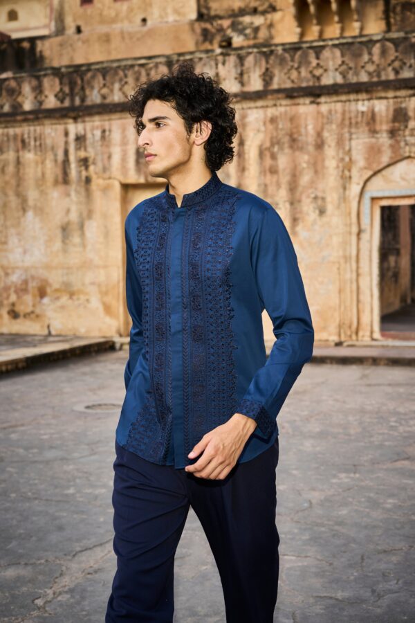 Embroidered Collar, Placket & Cuff Shirt - Image 5