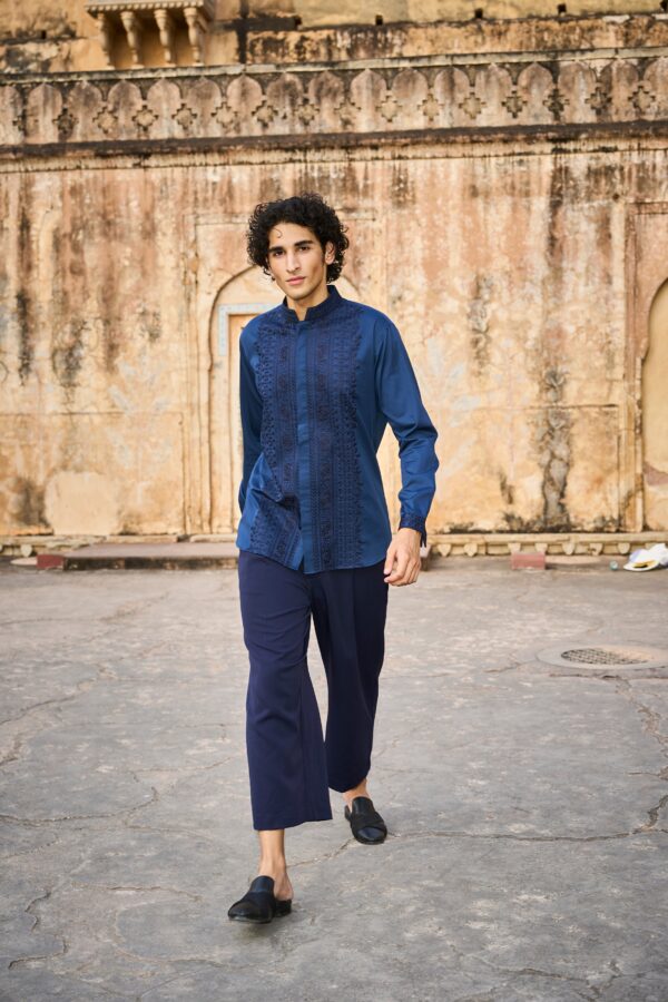 Embroidered Collar, Placket & Cuff Shirt - Image 8
