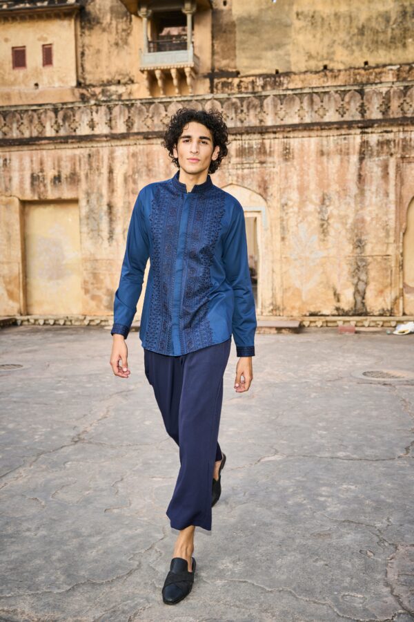 Embroidered Collar, Placket & Cuff Shirt - Image 9