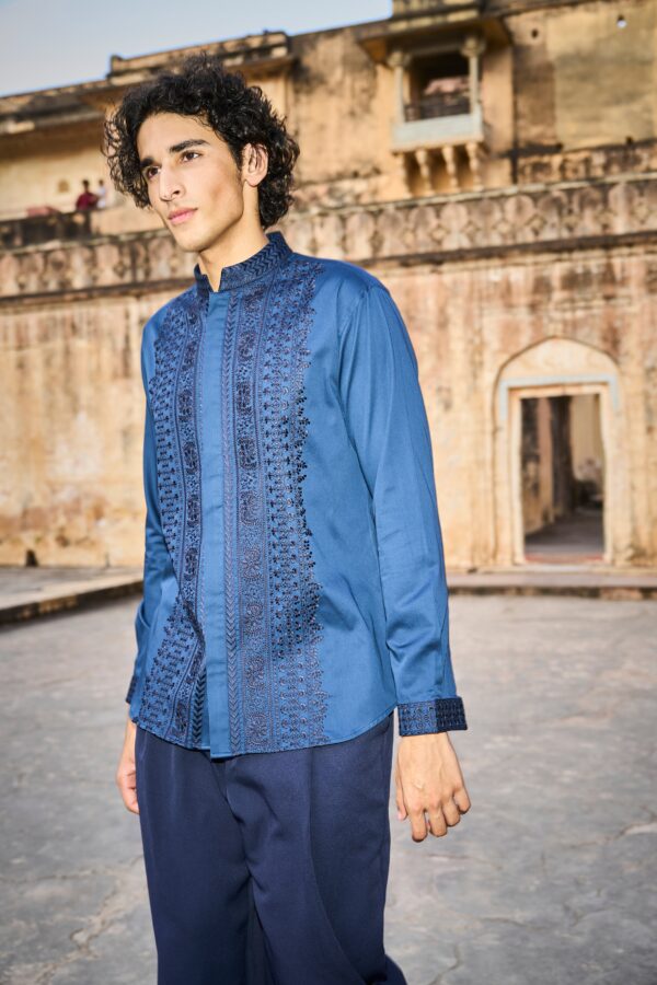 Embroidered Collar, Placket & Cuff Shirt - Image 10