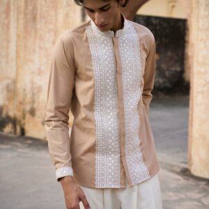 Embroidered Collar, Placket & Cuff Shirt