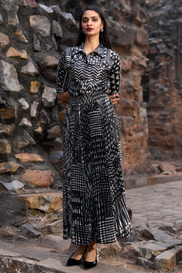 Tribal Shimmer and Pleated Skirt Set - Image 9