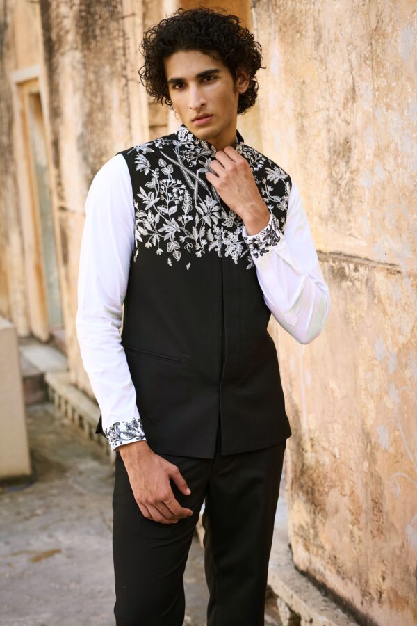 Embroidered Bandi, Shirt and Pant - Image 4