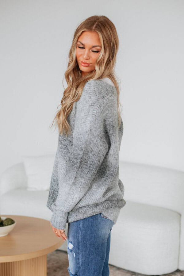 Elsie Knit Cardigan - Heather Grey - Image 4