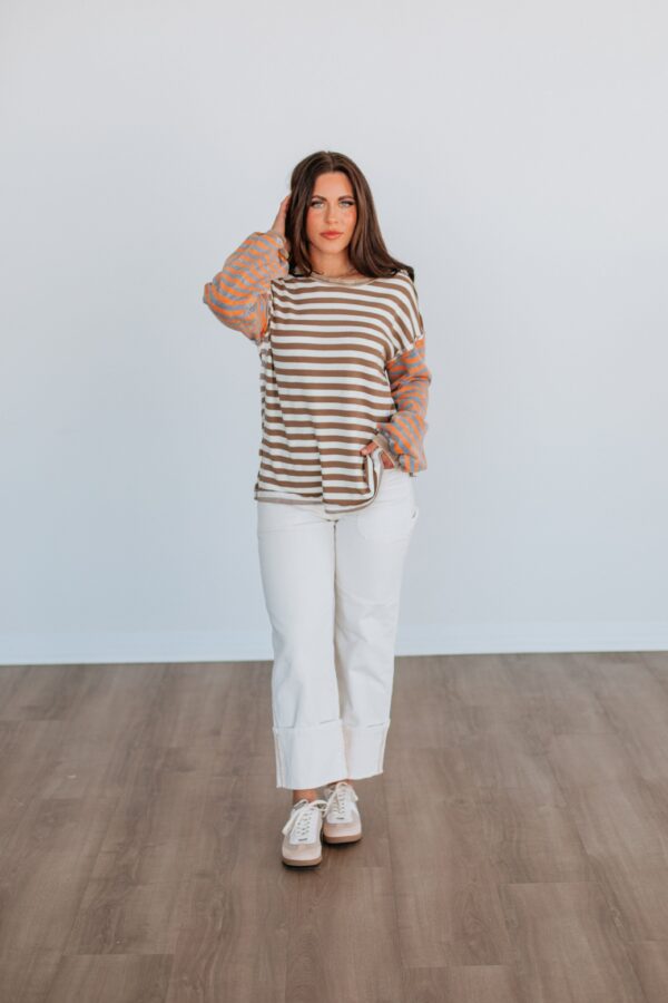 Kaden Striped Top - Mocha Mix - Image 4