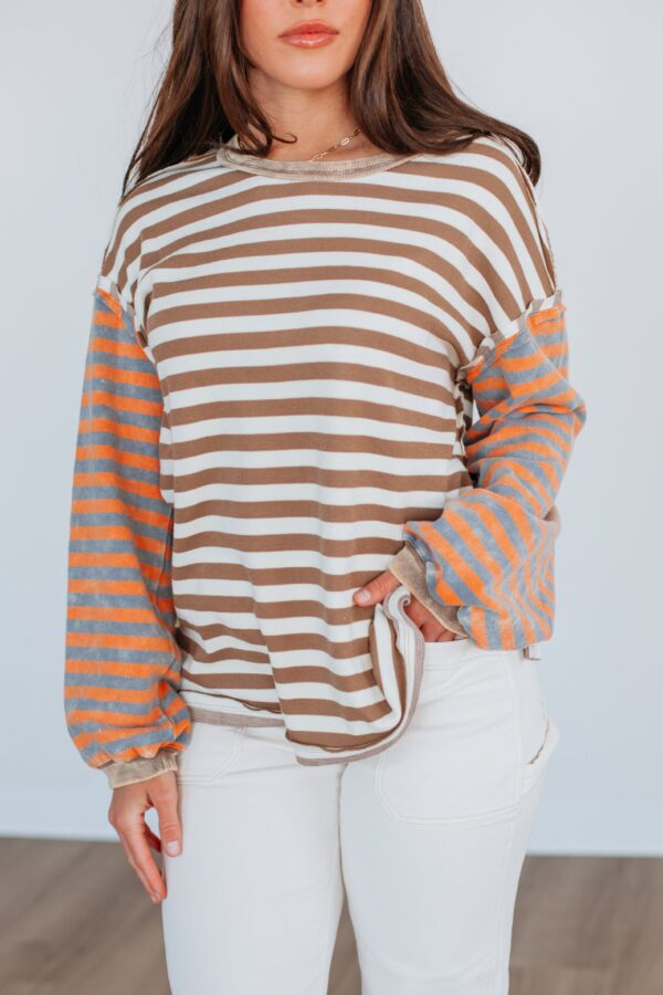 Kaden Striped Top - Mocha Mix - Image 2