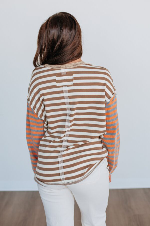 Kaden Striped Top - Mocha Mix - Image 6