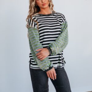Kaden Striped Top - Black Mix