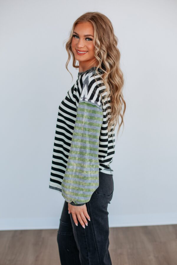 Kaden Striped Top - Black Mix - Image 5