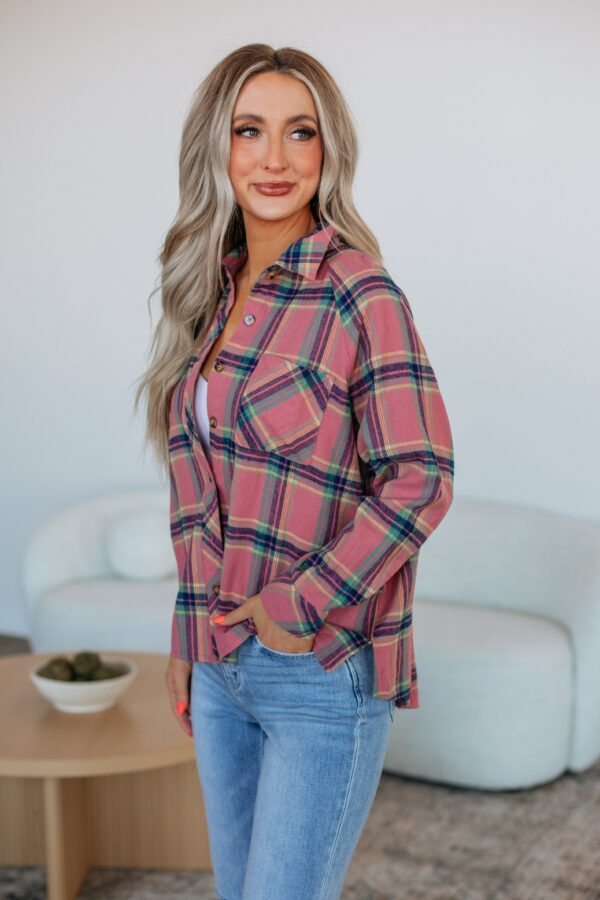 Jema Flannel Top - Rose Mix - Image 2